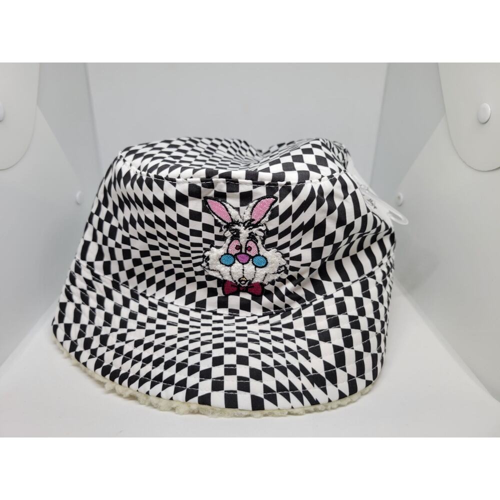 Disney Parks Alice in Wonderland White Rabbit Checkered Bucket Adult Hat *NWT
